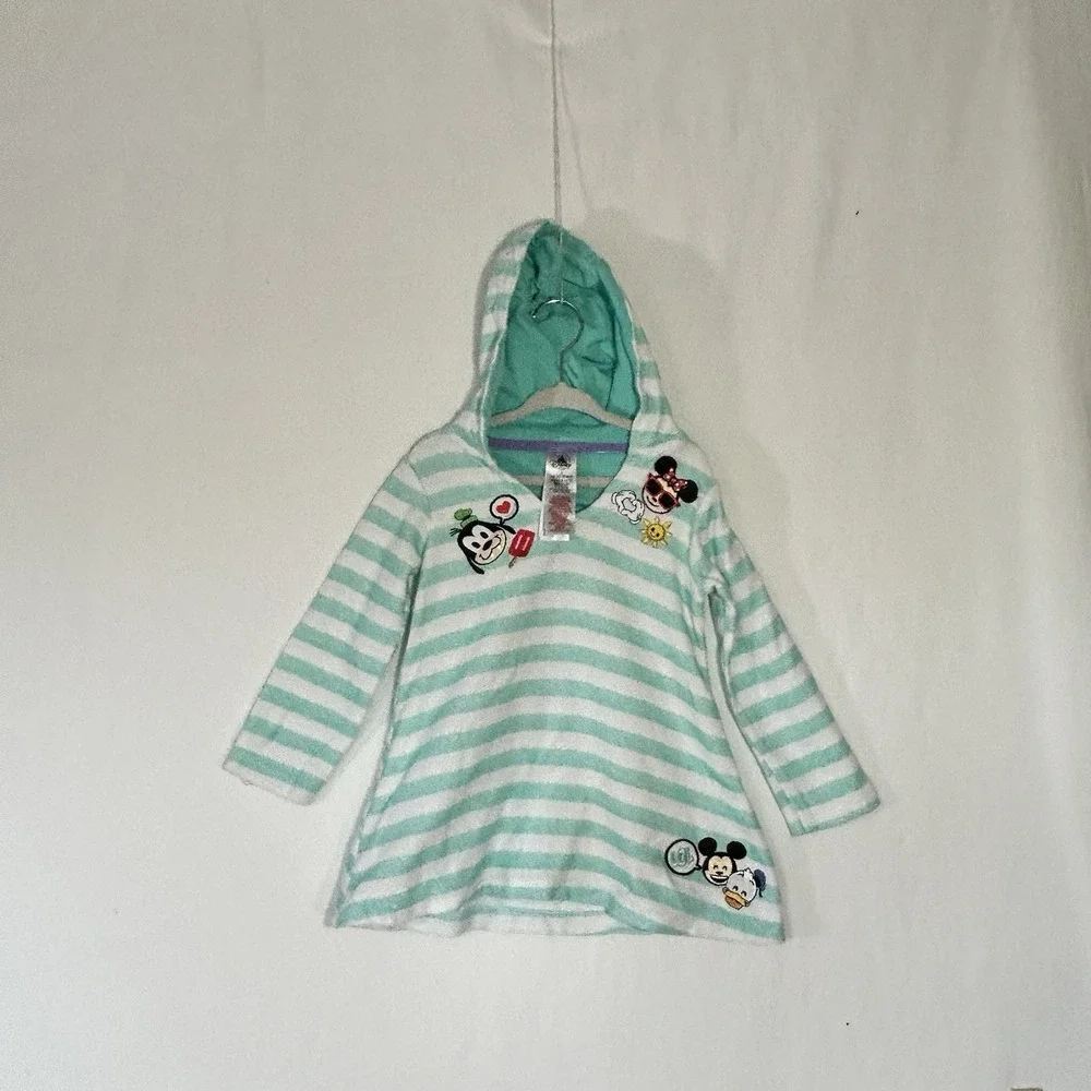 Disney Baby Dress Stripped Beach Cover Uphooded Embroidered Size 4